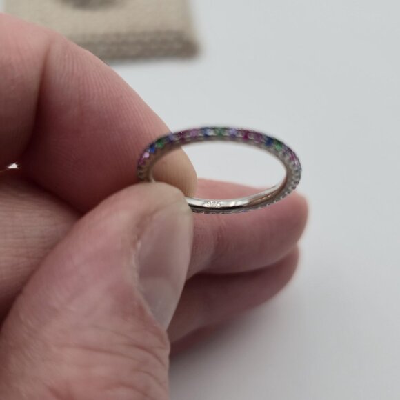 Size 5 Sterling Silver Topaz Spinel Amethyst Gems Ring A3887 - Picture 6 of 9